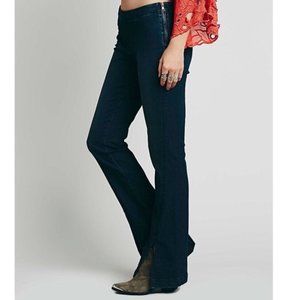 Free People Low Rise Slit Flare Side Zip Jean
